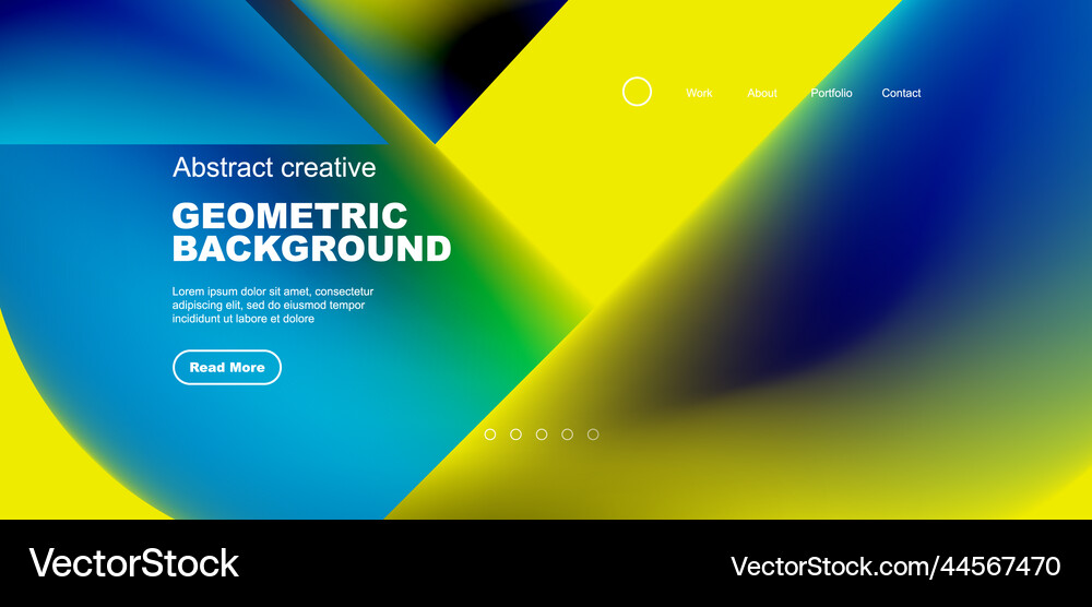 Geometric landing page background fluid colors Vector Image
