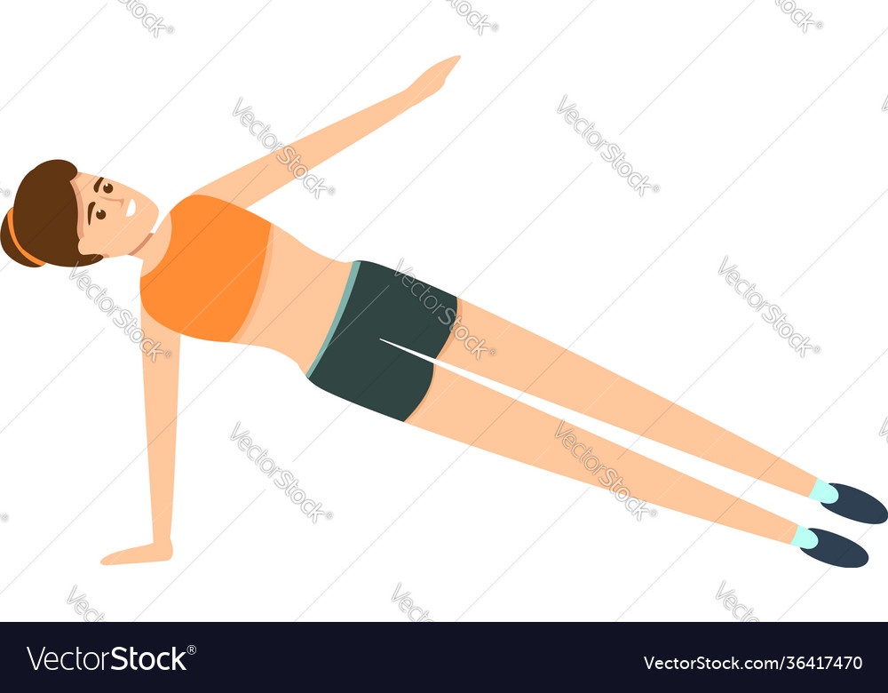 Girl morning fitness icon cartoon style Royalty Free Vector