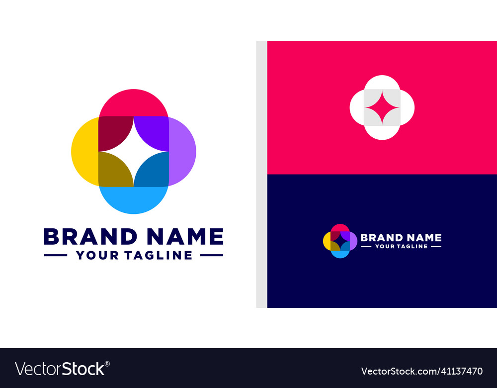 Healthcare logo geometric colorful modern editable