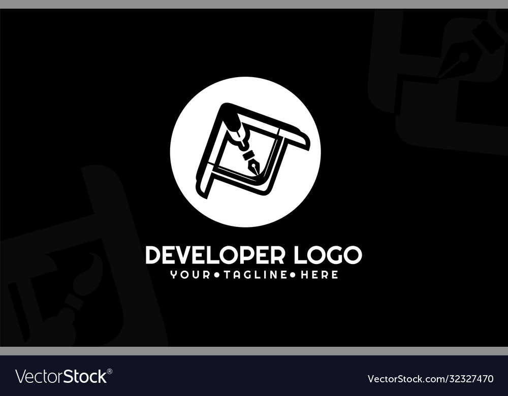 Isolated pen developer logogram template
