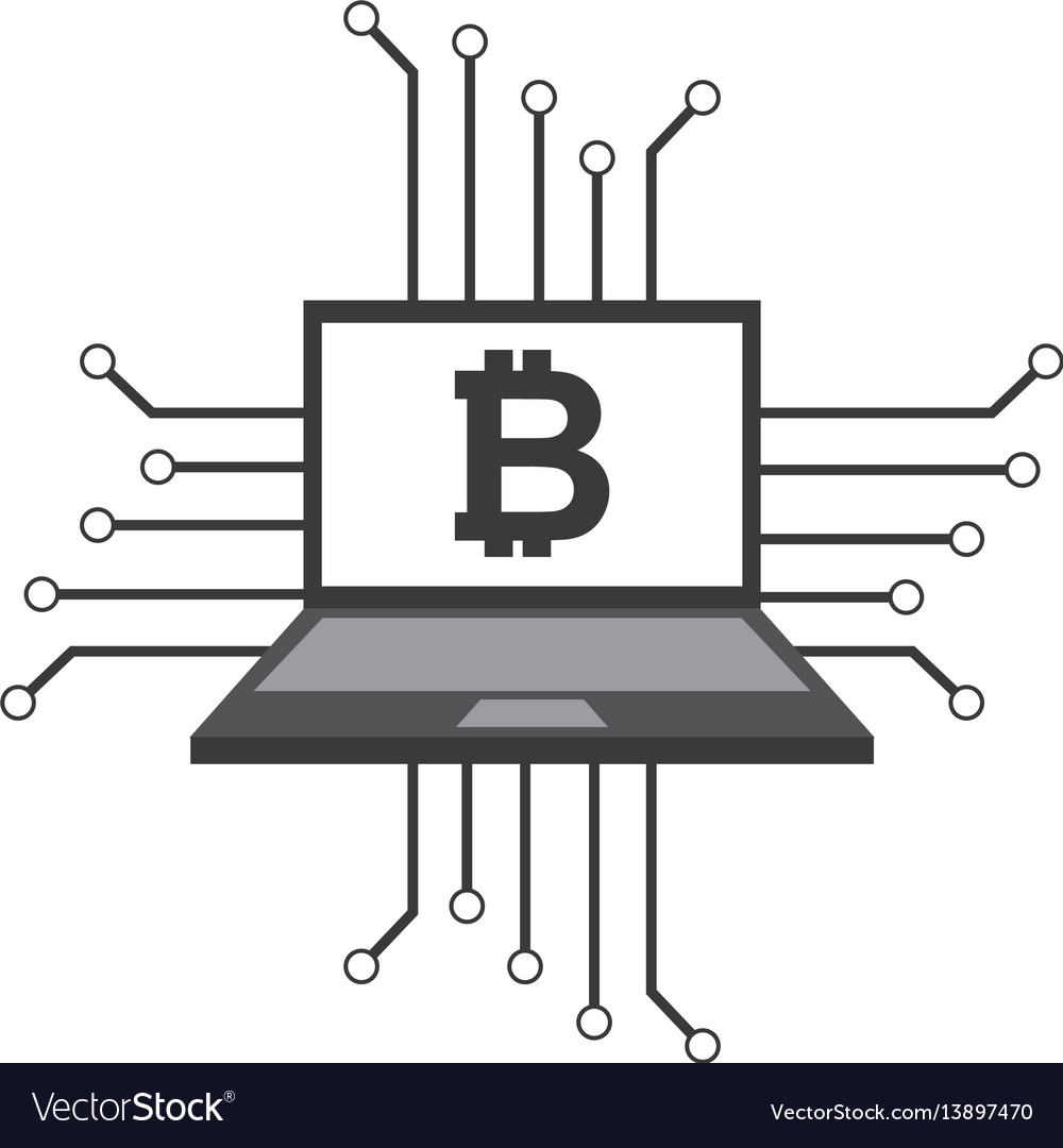 Laptop computer with bitcoin
