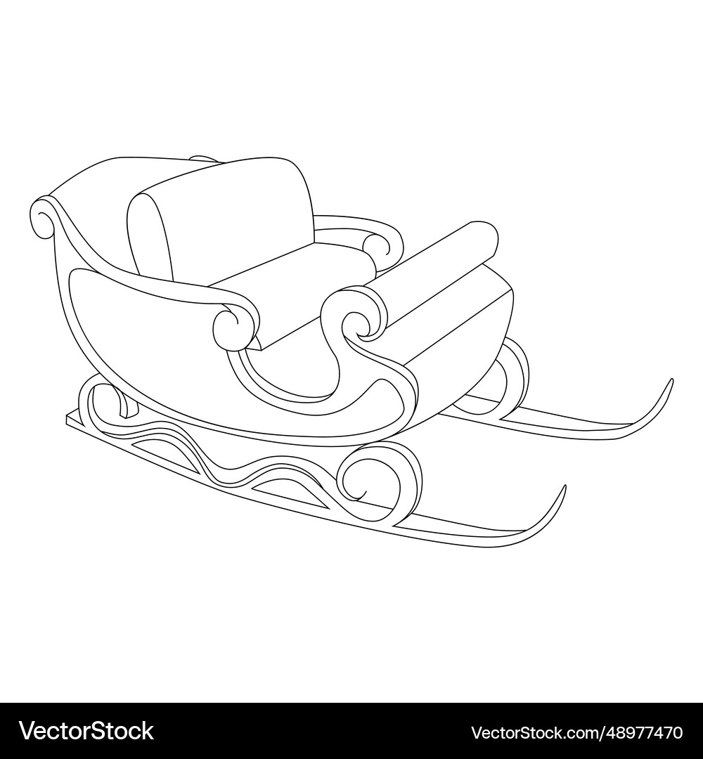 Santa sleigh sliding outlines Royalty Free Vector Image