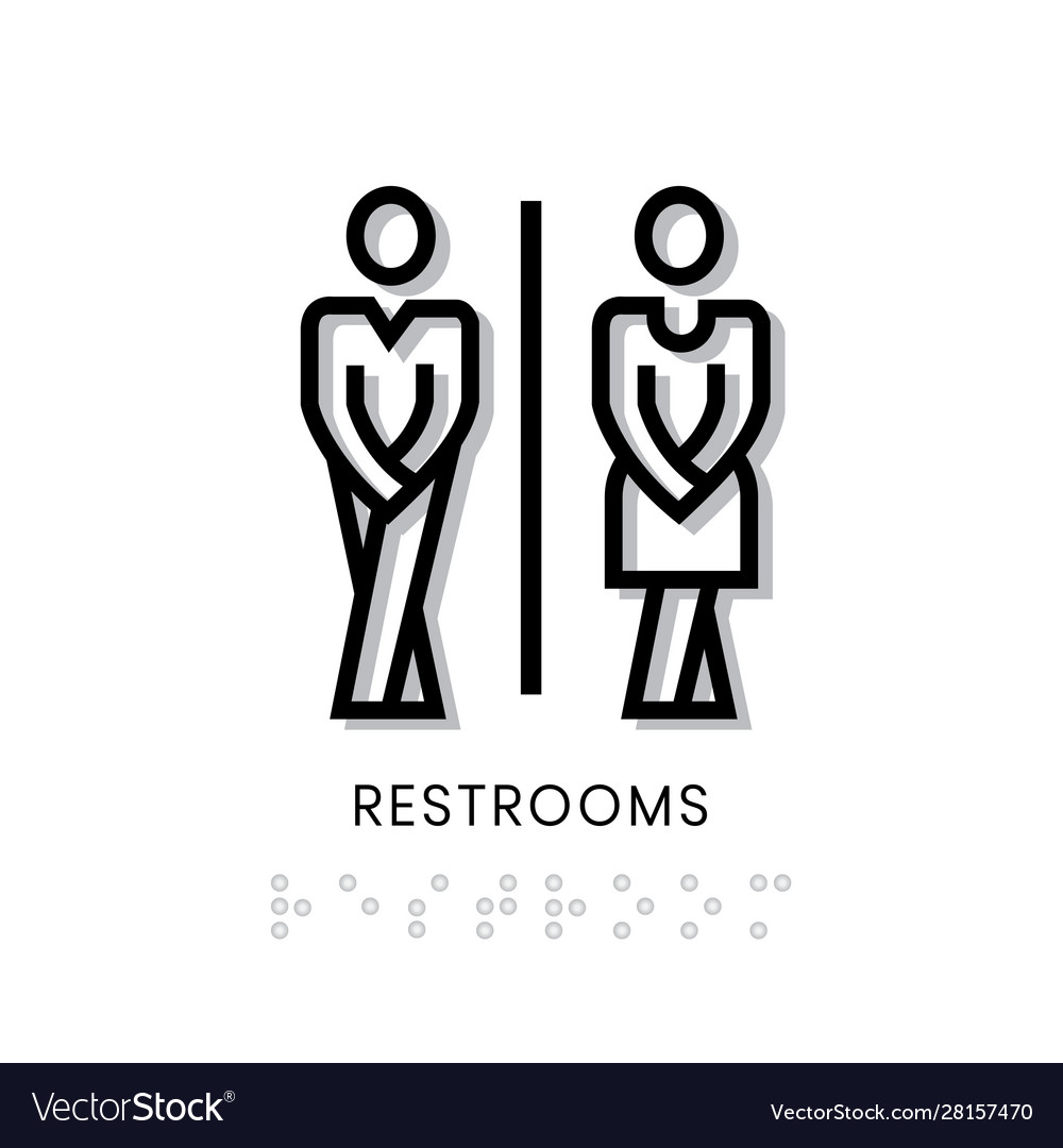 Toilet sign restrooms door blind people