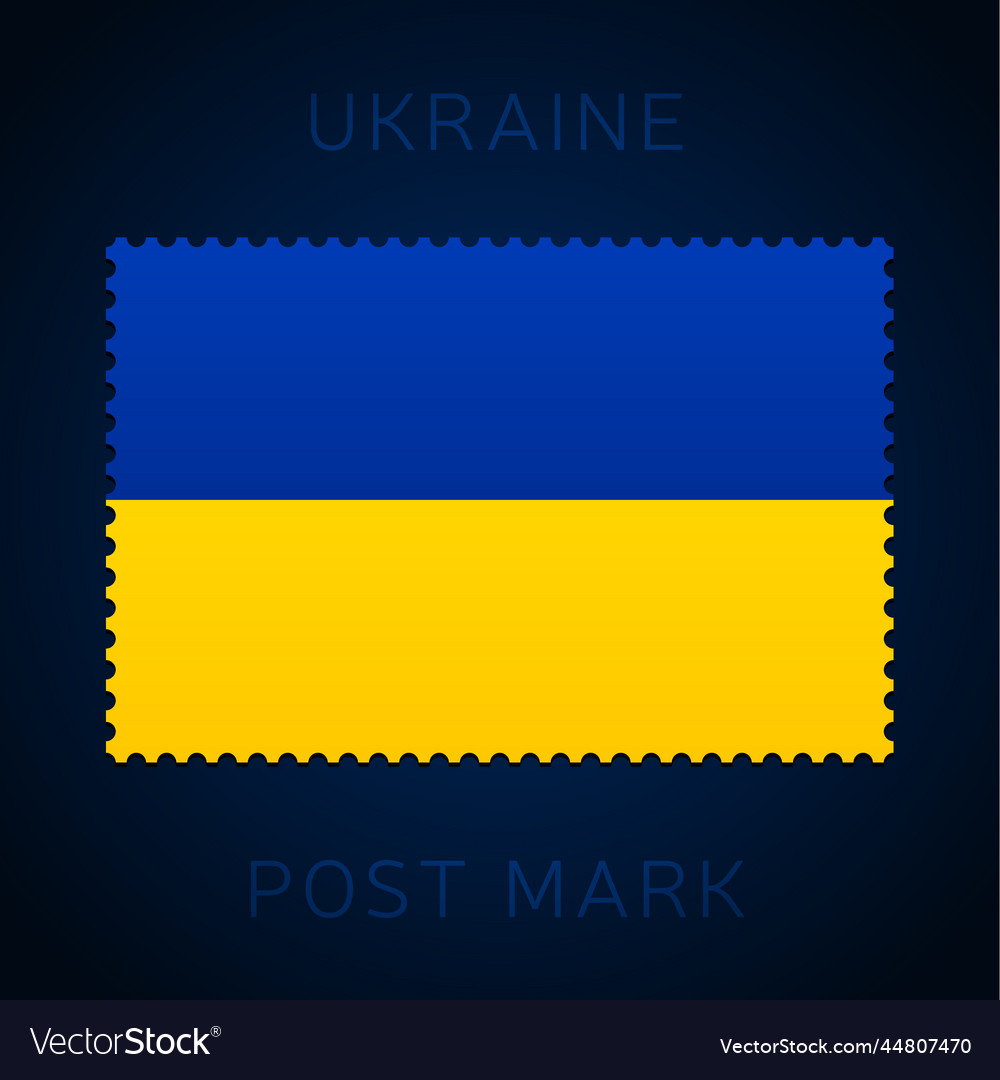 Ukraine postage mark national flag stamp