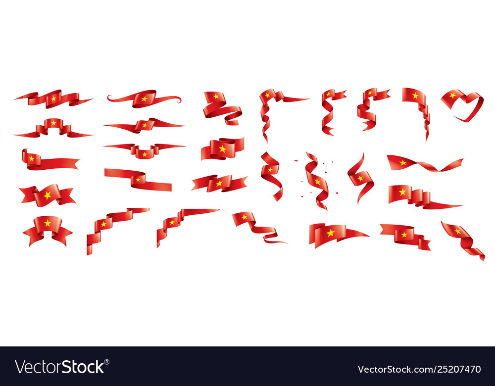 Vietnam flag on a white vector image Vietnam flag on a white