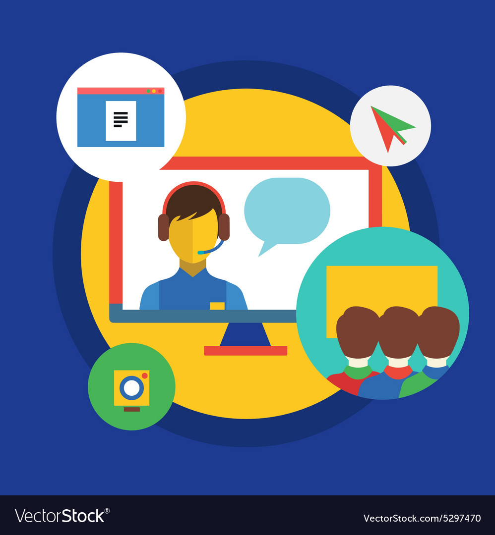Webinar online school Royalty Free Vector Image