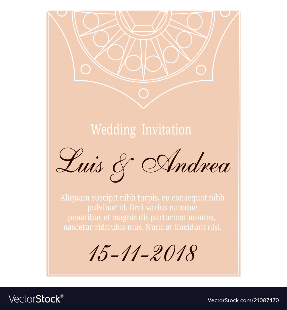 Wedding invitation card