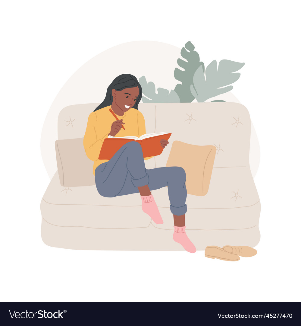 Writing a diary isolated cartoon Royalty Free Vector Image