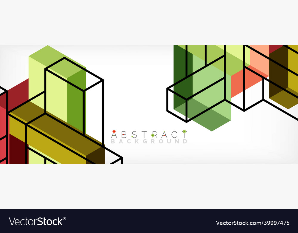 Abstract background 3d cubes cubic elements vector image Abstract background 3d cubes cubic elements