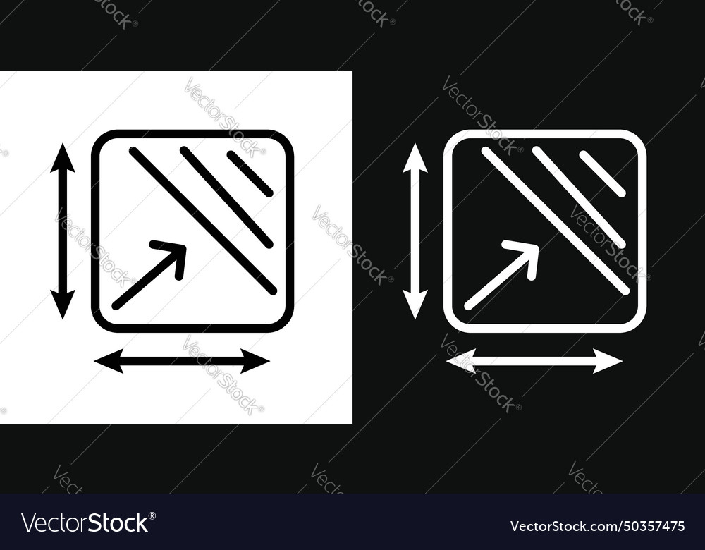 Area and dimension icon set square size space