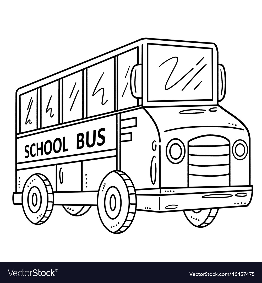 Back to school bus isolated coloring page for kids