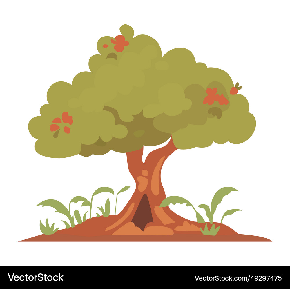 Cartoon style bonsai tree colorful Royalty