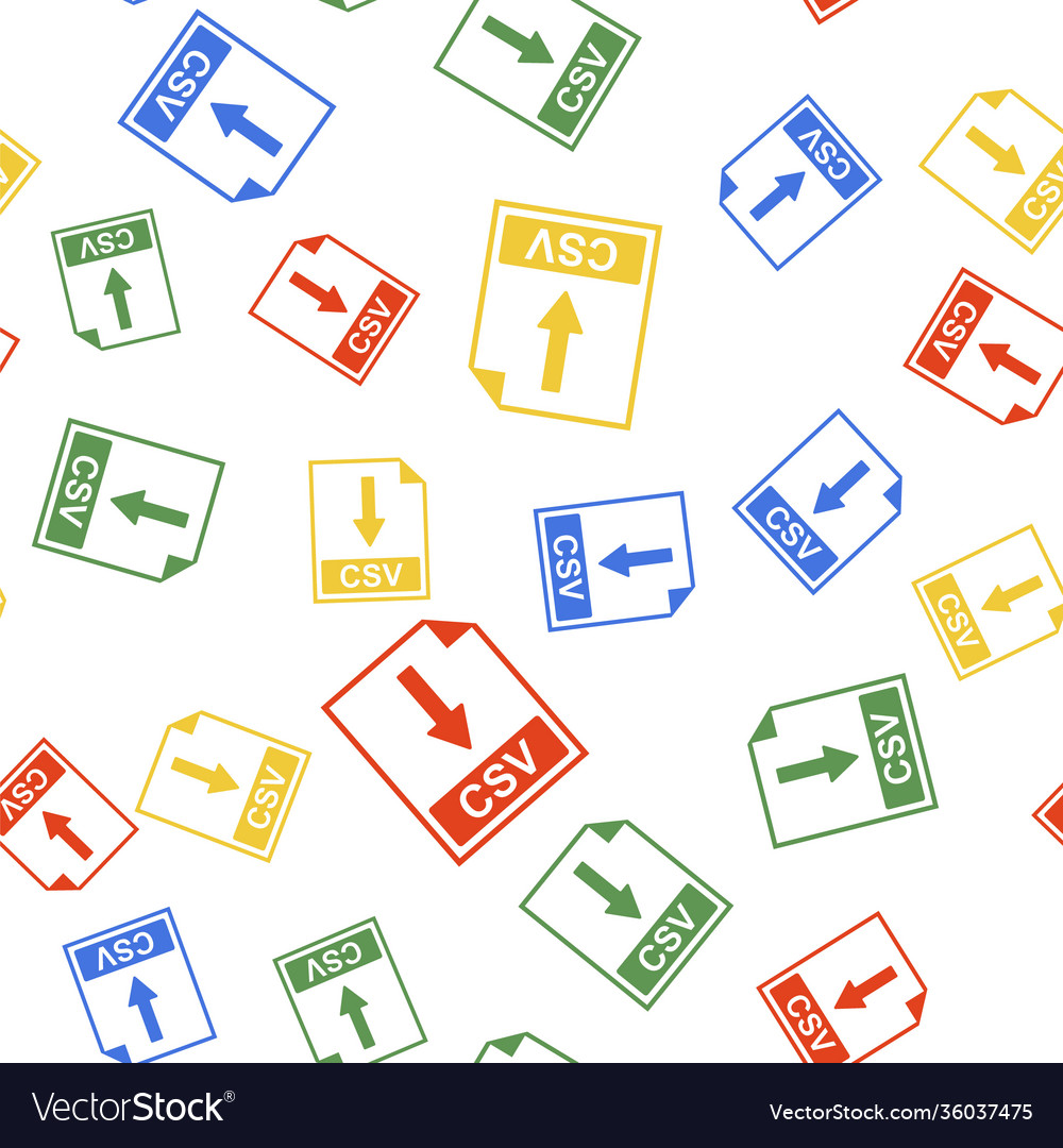 Color csv file document icon download button