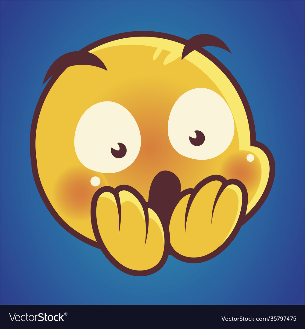 Scared Funny Face Cartoon Emoji - Funny Face - Sticker