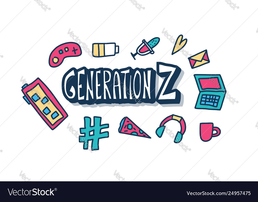 Generation z poster concept Royalty Free Vector Image