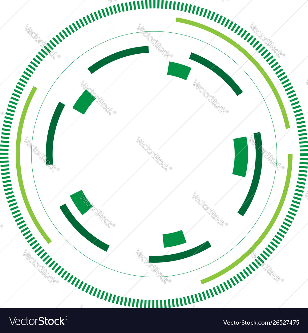 Green version - random circles with dashed lines vector image Green version - random circles with dashed lines