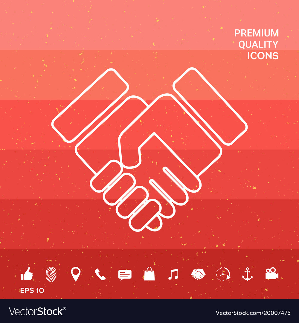 Handshake symbol icon Royalty Free Vector Image