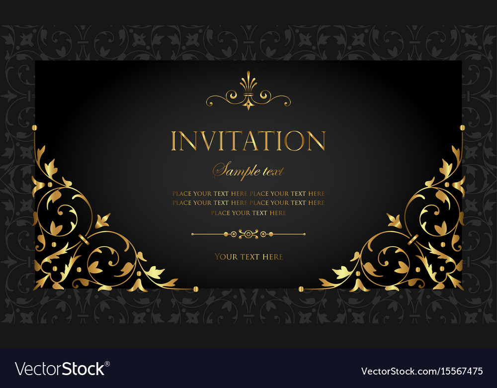 Black And Gold Invitation Card 1