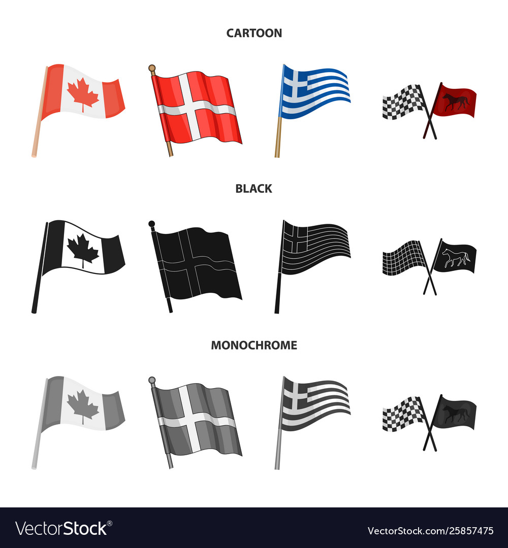 Isolated object world and flag logo set