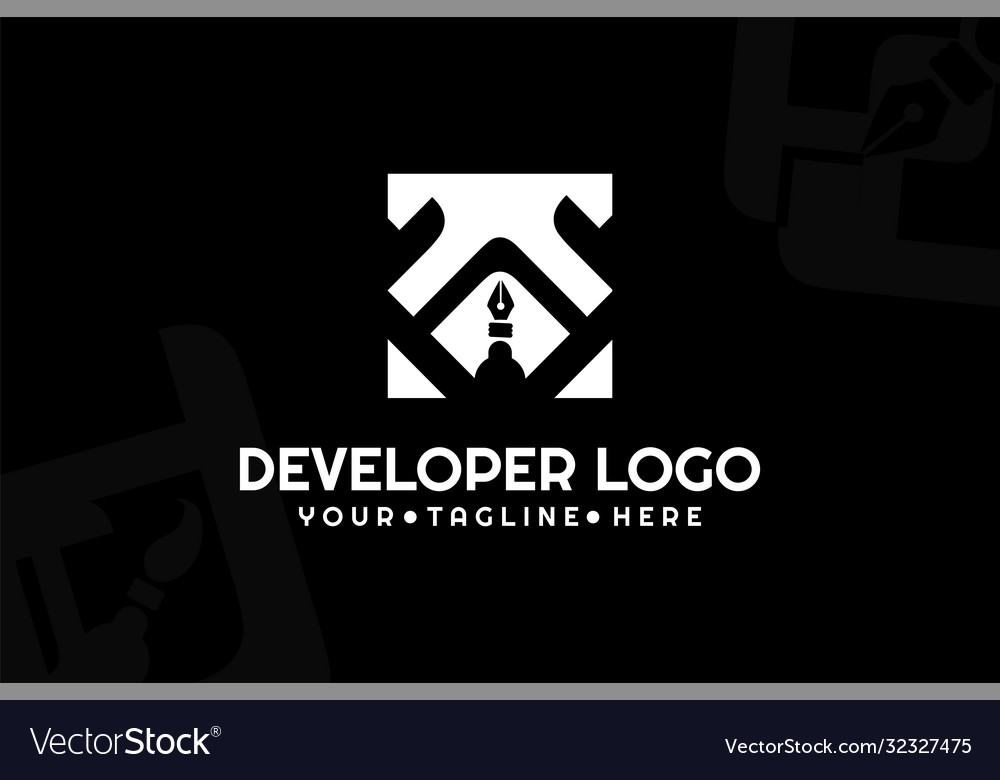 Isolated pen developer logogram template