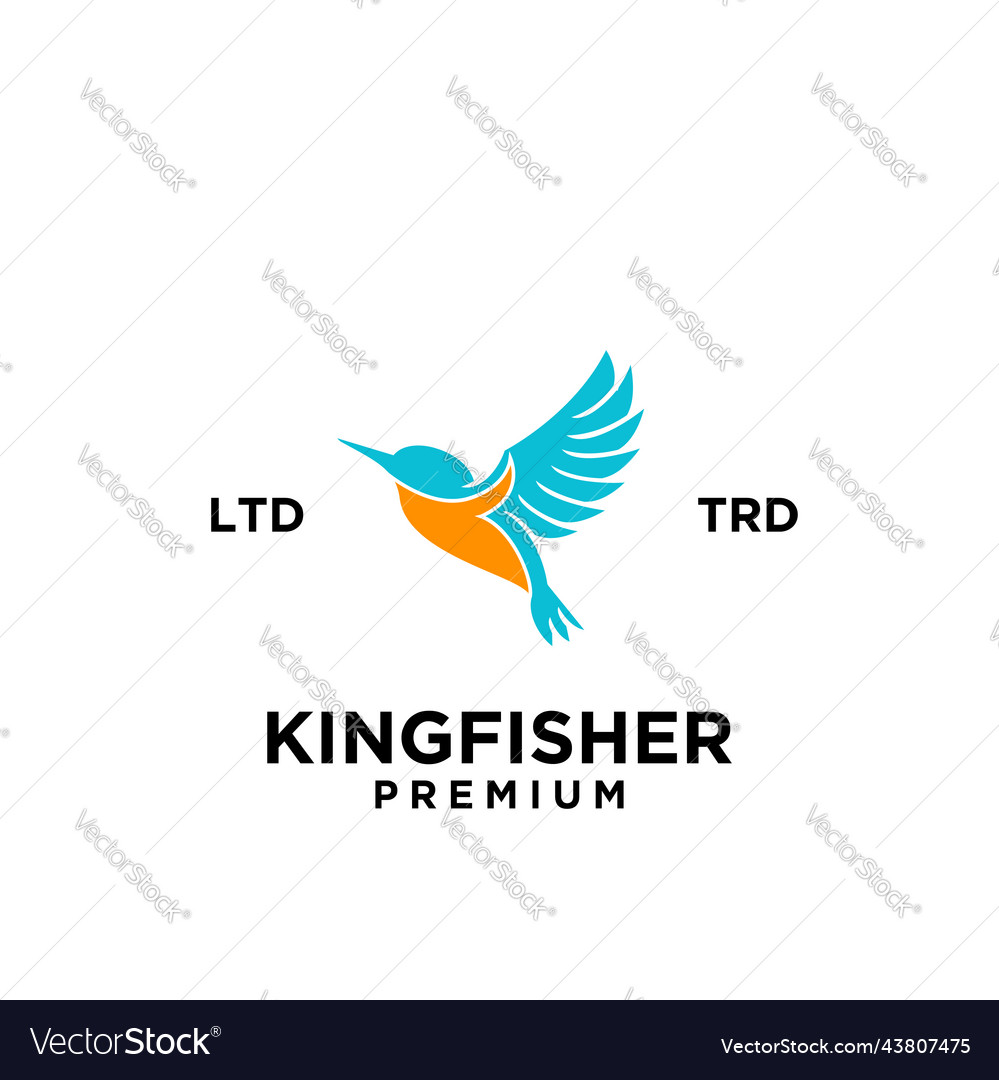 Kingfisher line logo design