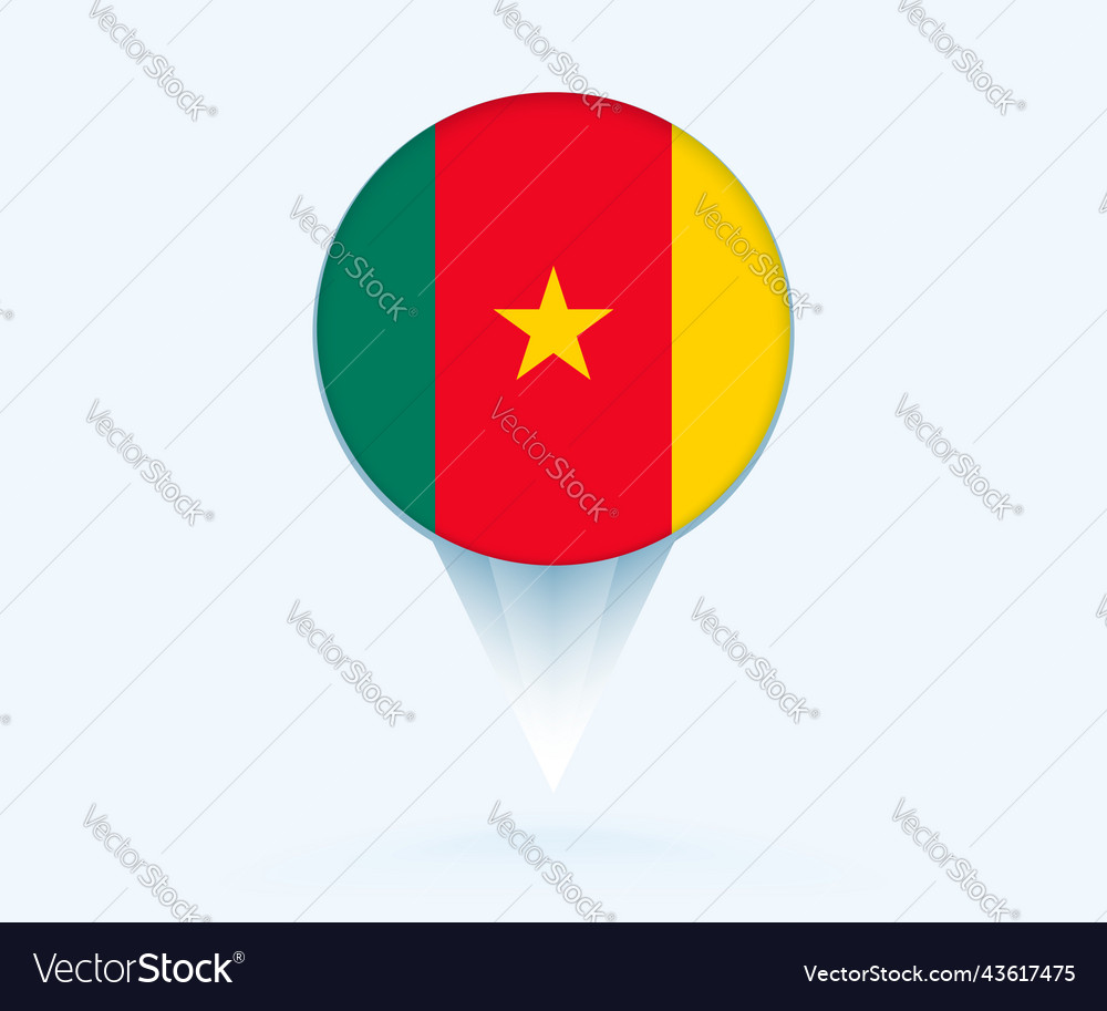 Kartenzeiger mit Flagge von cameroon