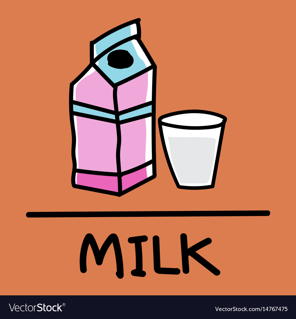 Milk hand-drawn style Royalty Free Vector Image