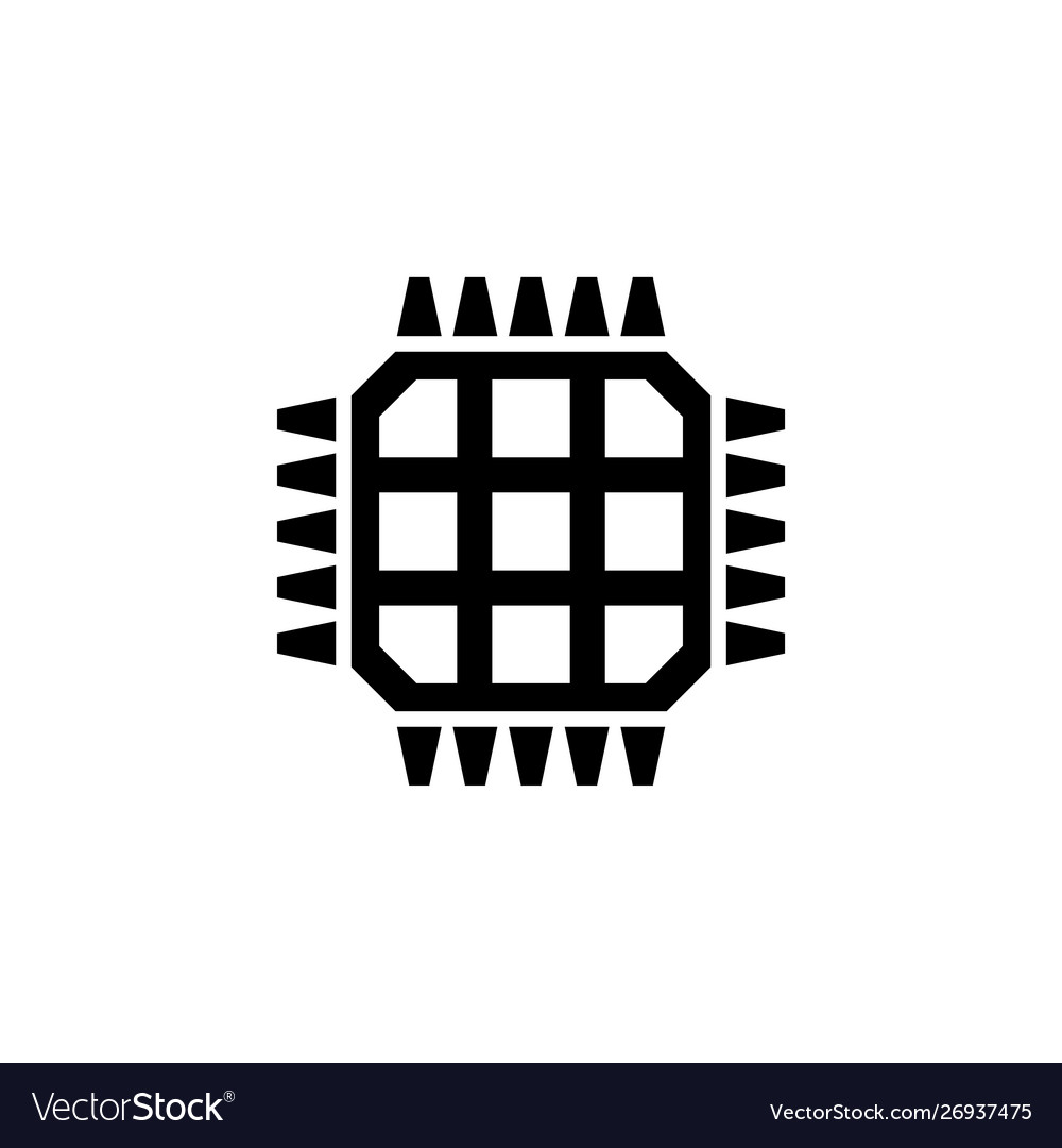 Multi Core Prozessor Mikrochip cpu flache Symbol Vector Image Multi Core Prozessor Mikrochip cpu flache Symbol