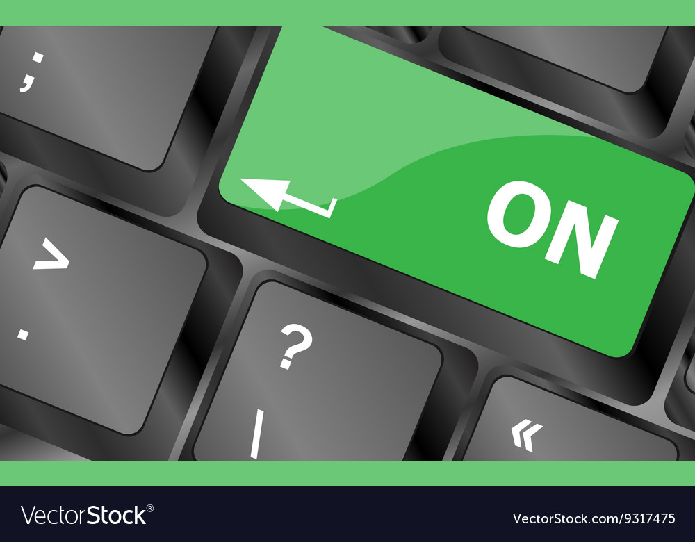 On - text a button keyboard keys icon