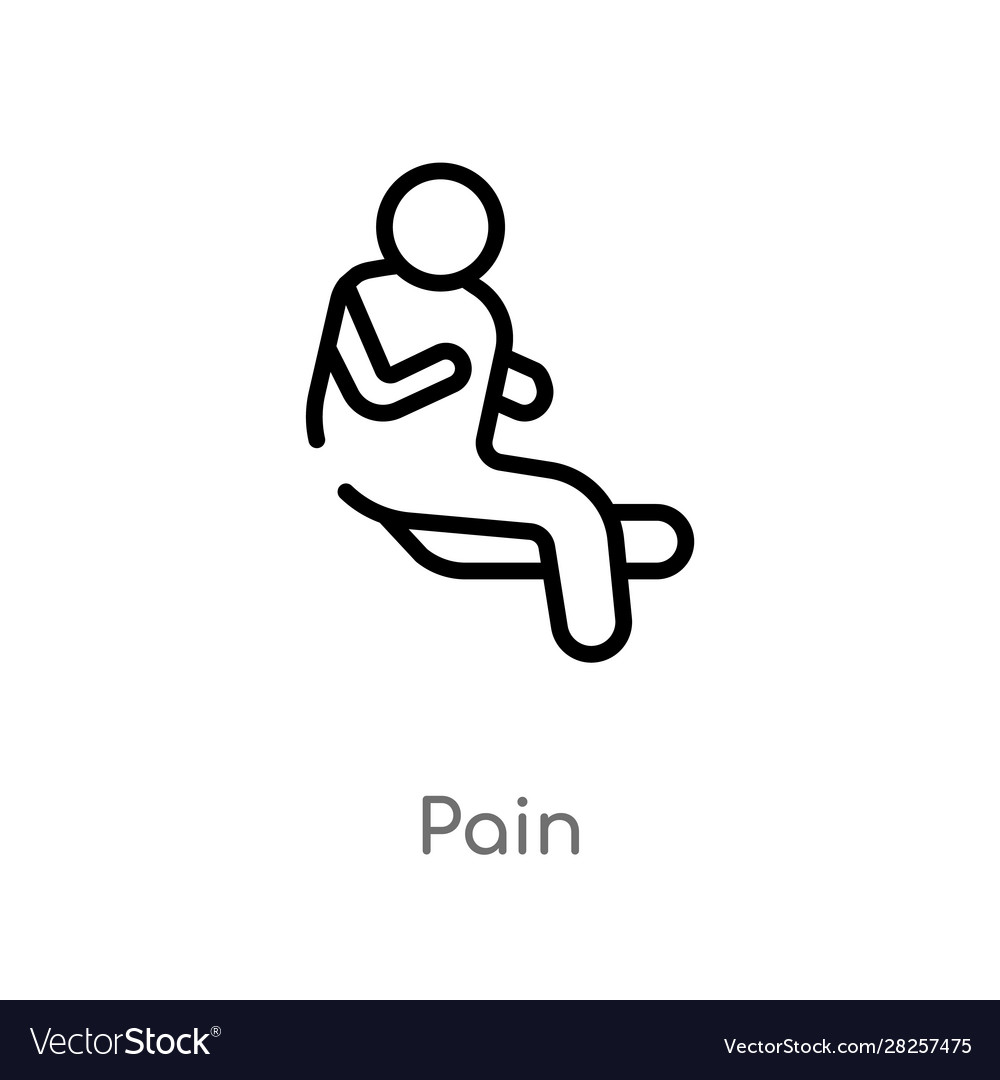 Outline pain icon isolated black simple line