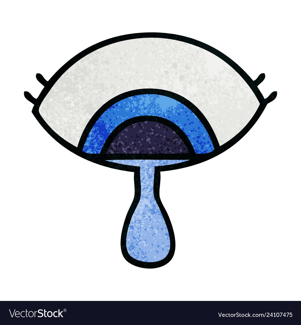 Retro grunge texture cartoon crying eye Royalty Free Vector Retro grunge texture cartoon crying eye Royalty Free Vector