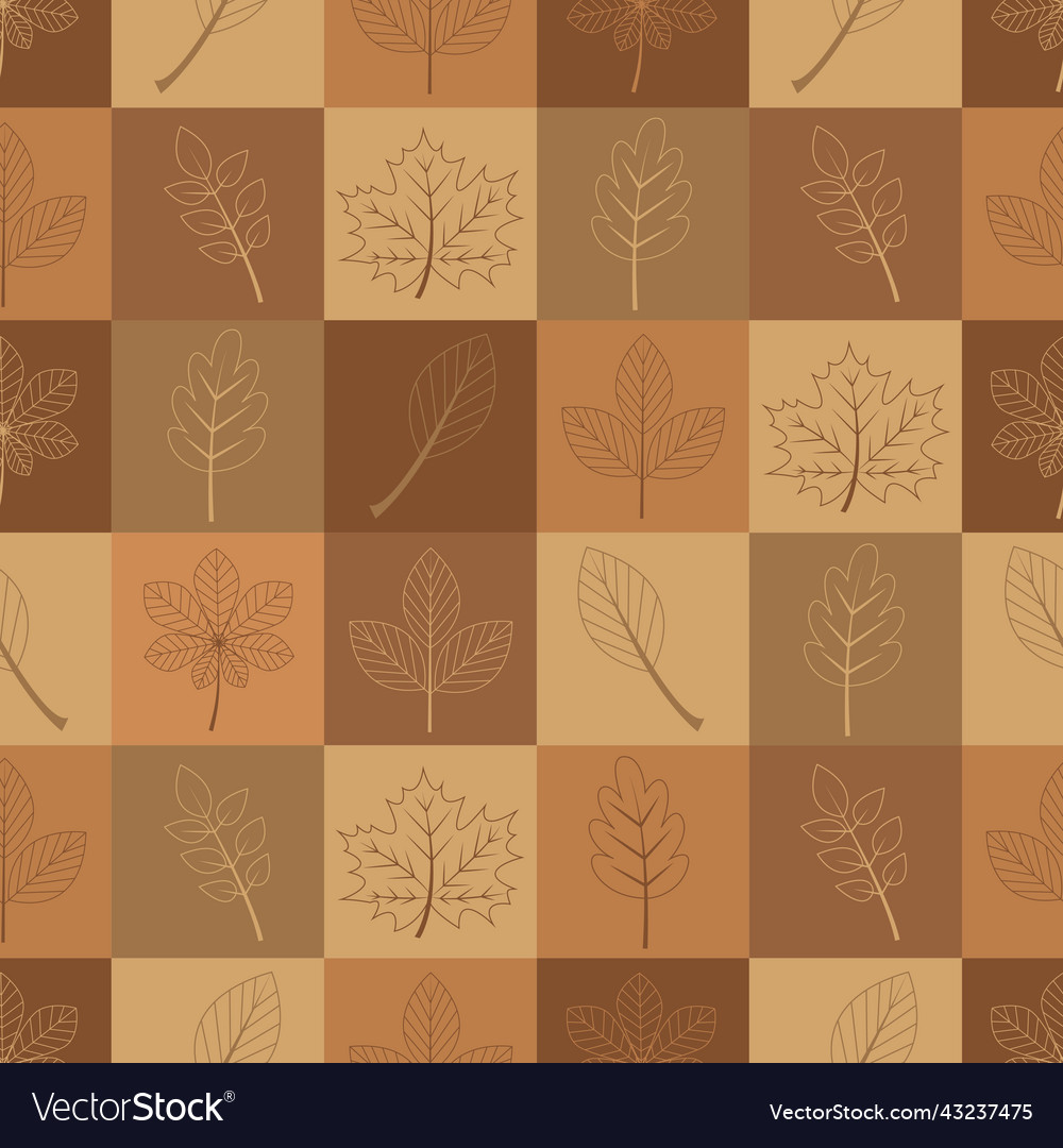 Seamless pattern of autumn elements maple and oak vector image Seamless pattern of autumn elements maple and oak