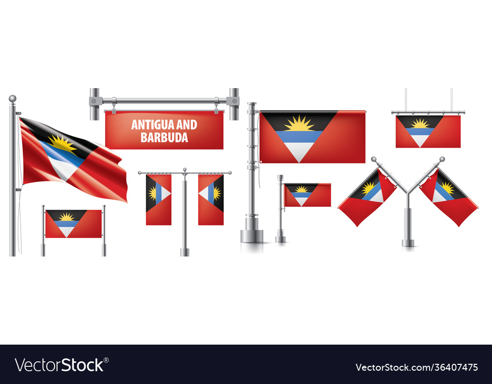 Set national flag antigua