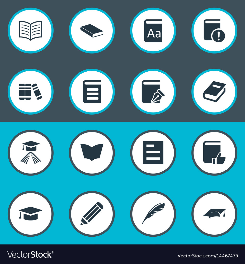 Set of simple reading icons