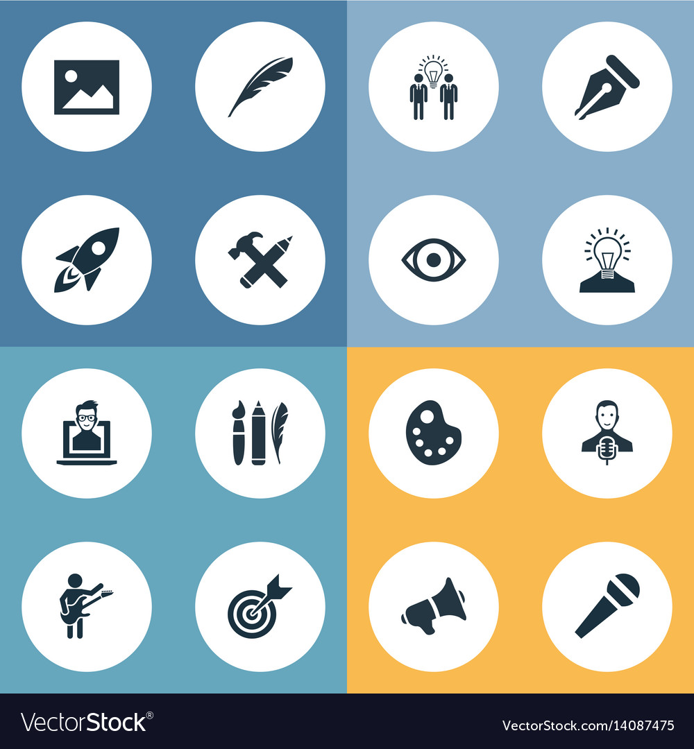 Set of simple visual art icons