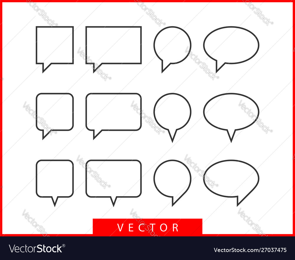 Set talk bubbles speech blank empty bubble icon