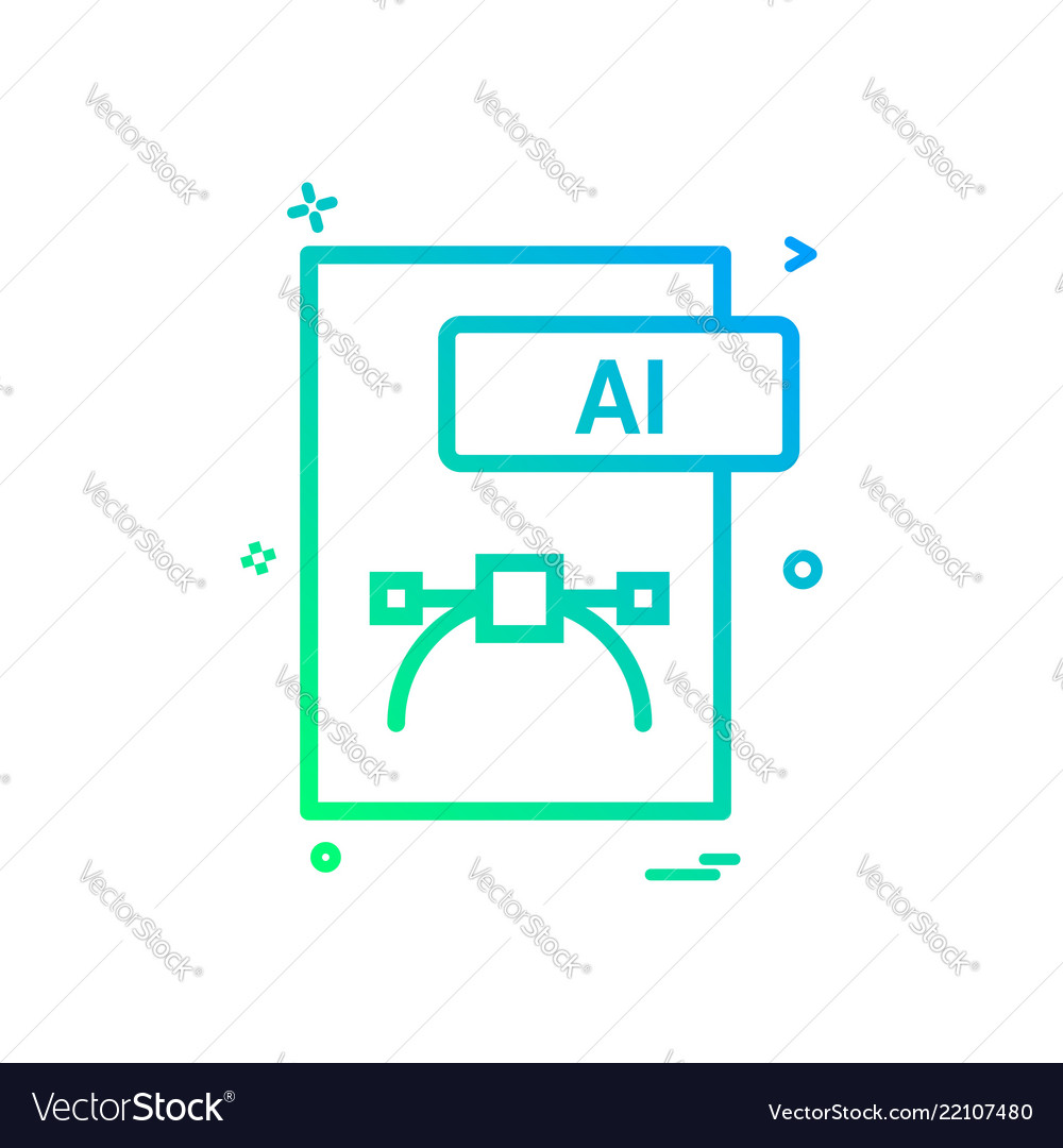 Ai file format icon design vector image Ai file format icon design