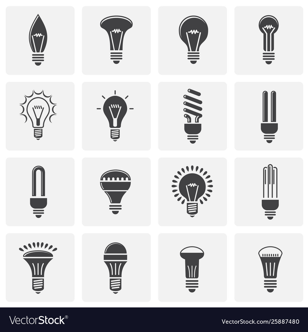 Bulb icons set on background for graphic and web vector image Bulb icons set on background for graphic and web