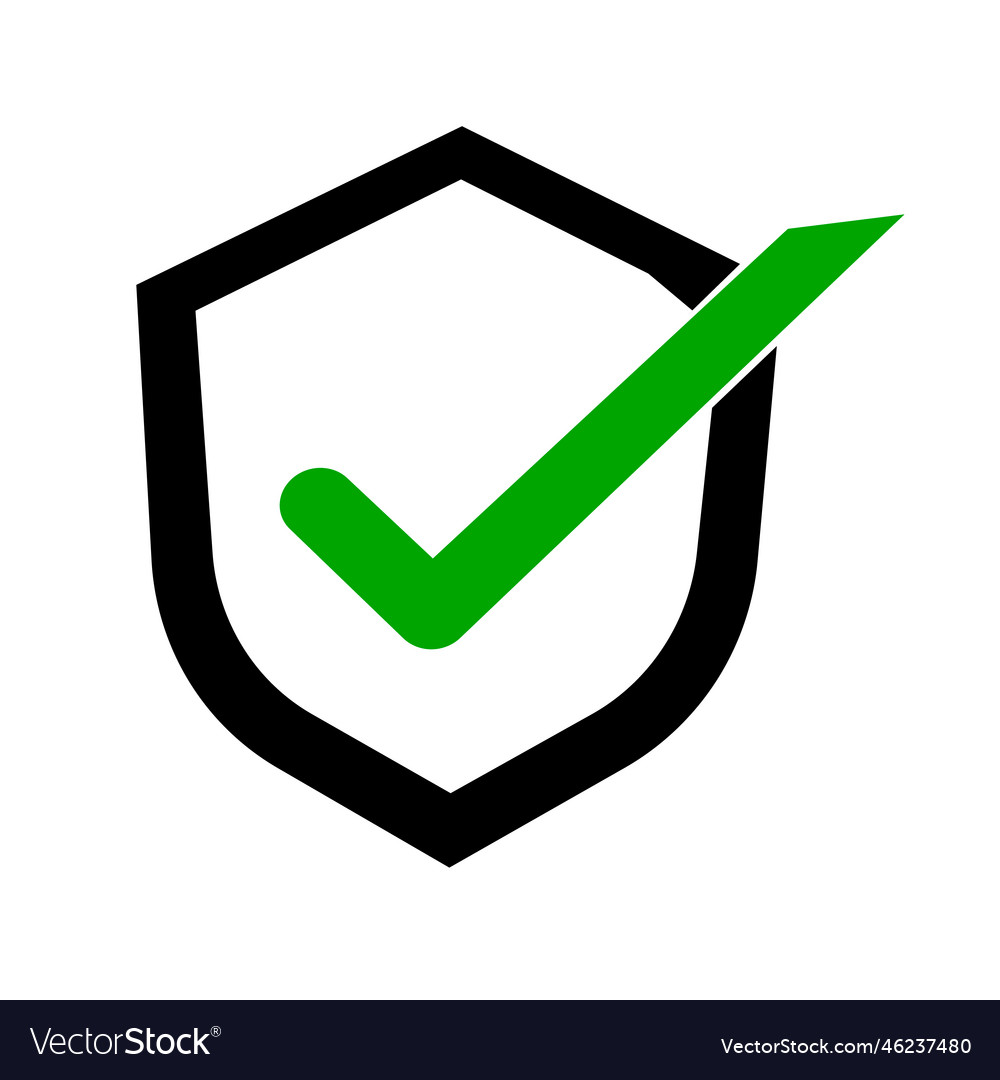 Checkmark shield icon of authentication vector image Checkmark shield icon of authentication