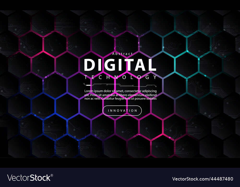 Digital technology polygon pattern black abstract Vector Image Digital technology polygon pattern black abstract