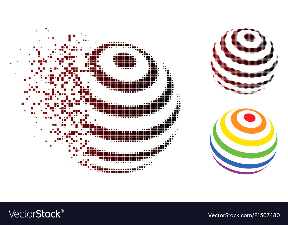 Disintegrating pixel halftone stripes abstract vector image Disintegrating pixel halftone stripes abstract