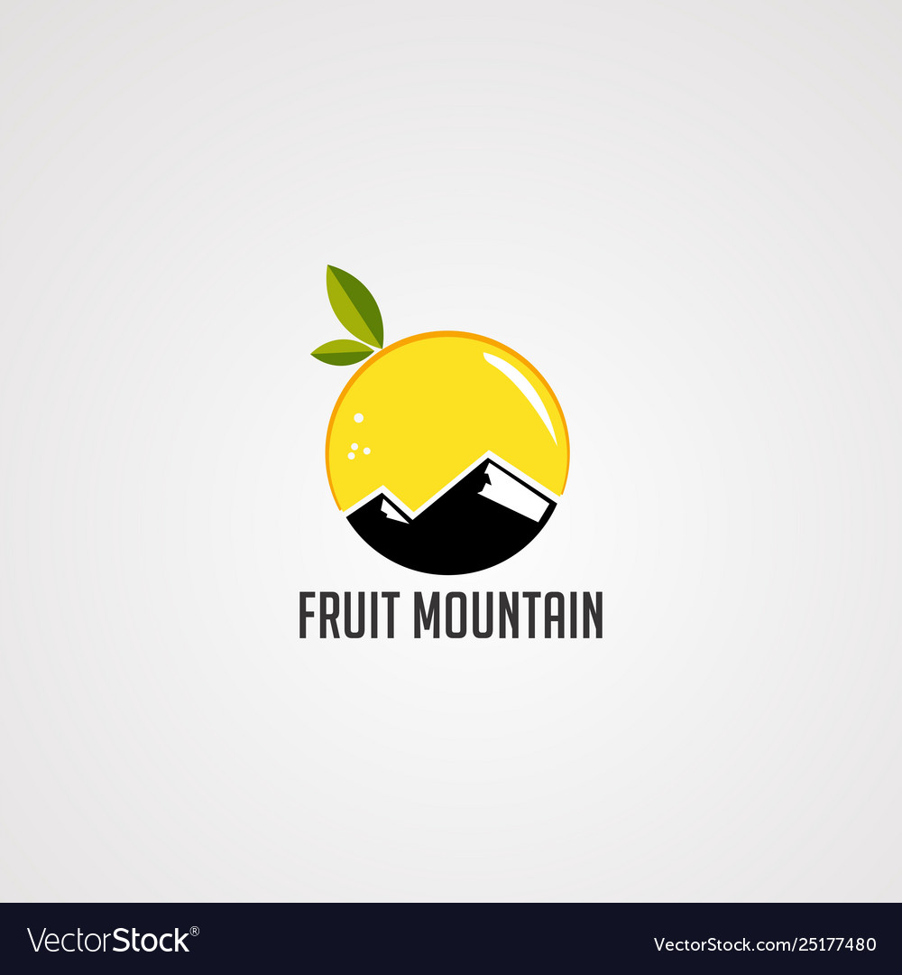 Fruit Mountain Logo Icon Element und Template