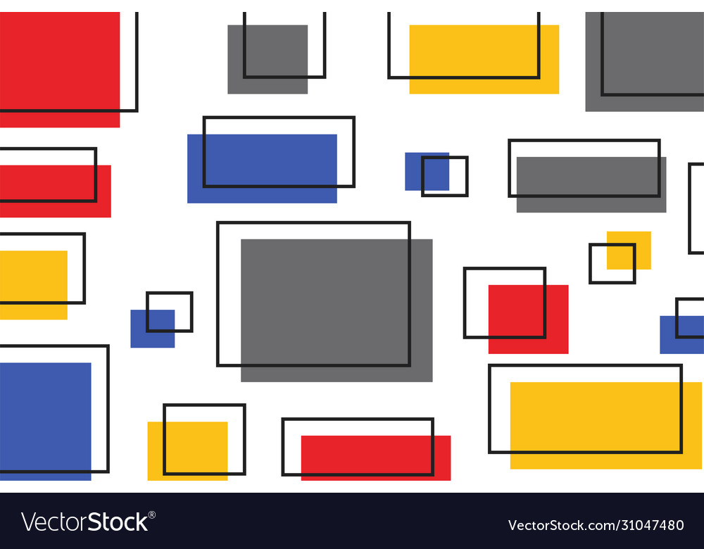 Geometric colored square with stroke pattern