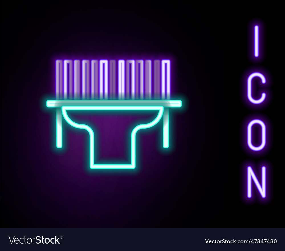 Glowing neon line scanner scanning bar code icon Vector Image Glowing neon line scanner scanning bar code icon