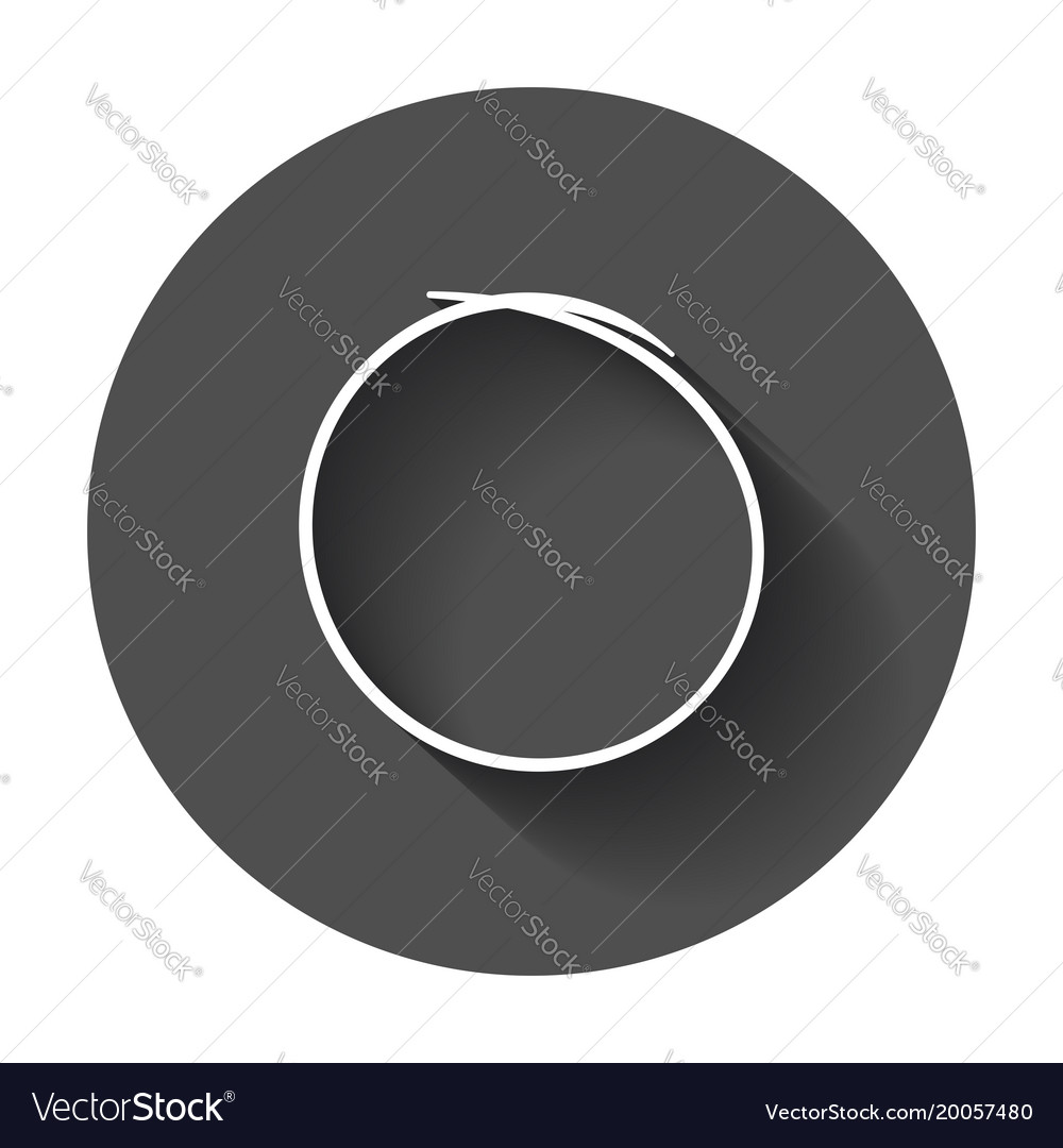 Hand drawn scribble circle element with long