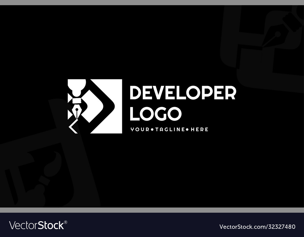 Isolated pen developer logogram template Vector Image Isolated pen developer logogram template