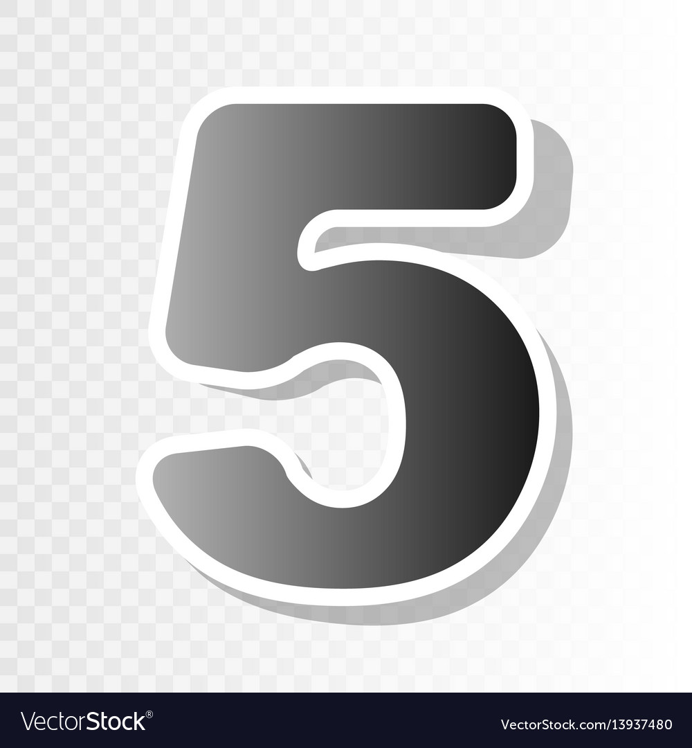 Number 5 sign design template element new