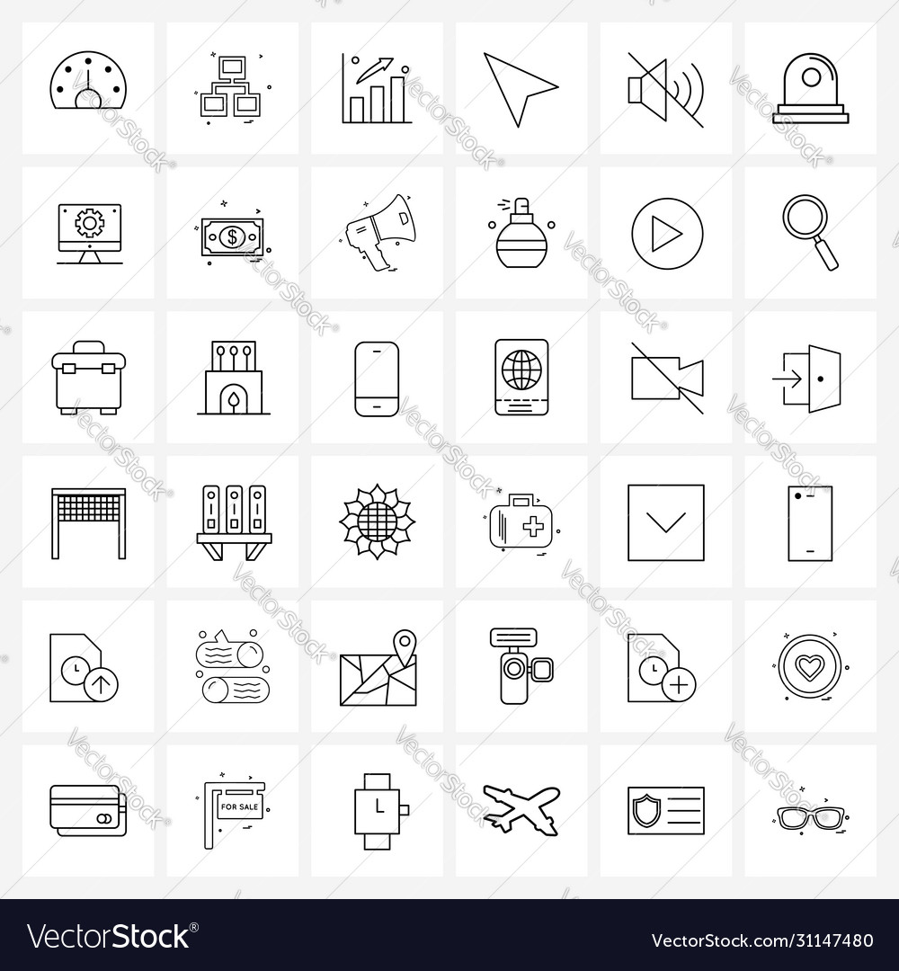 Pack 36 universal line icons for web