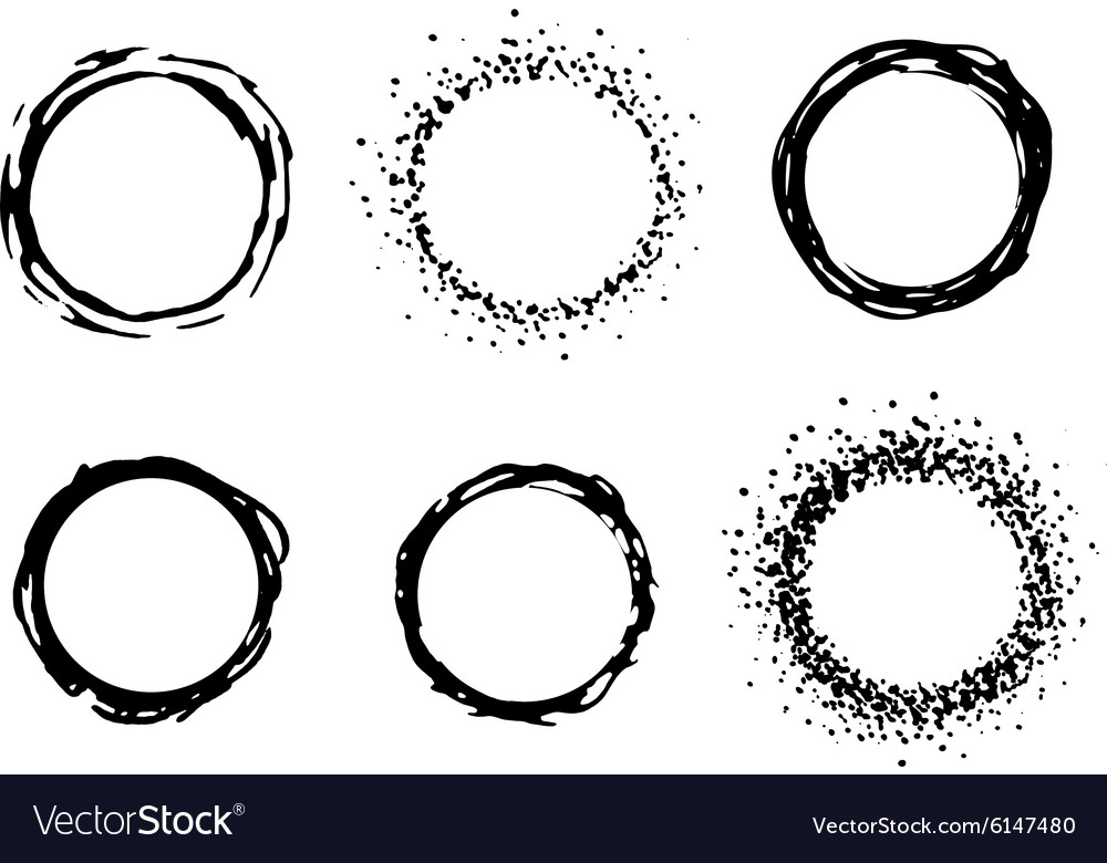 Download Paint circle frames set Royalty Free Vector Image