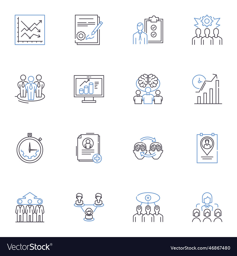 Quality Assurance Line Icons Collection Royalty Free Vector